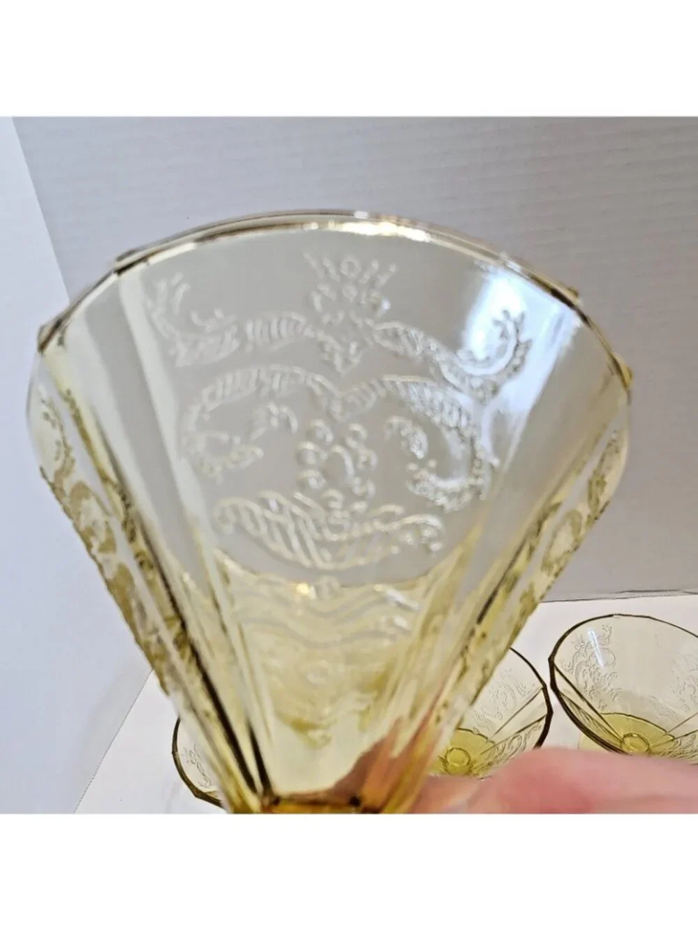 Federal Glass Yellow Sherbet Madrid Amber Depression Glass 1930's Set of 5 READ